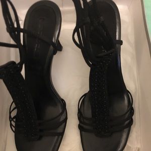 Nine West black strappy heals size 8